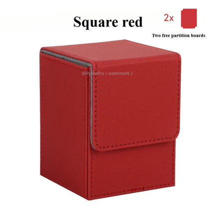 Trading Card Storage Box for 100+Single Sleeved Cards with 2 Dividers Commander Deck Box Compatible with Mtg Card Case