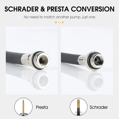 WEST BIKING Mini Bike Pump 100PSI Schrader Presta Valve MTB Road Cycling Pump Aluminum Alloy Bicycle Hand Air Pump Tire Inflator