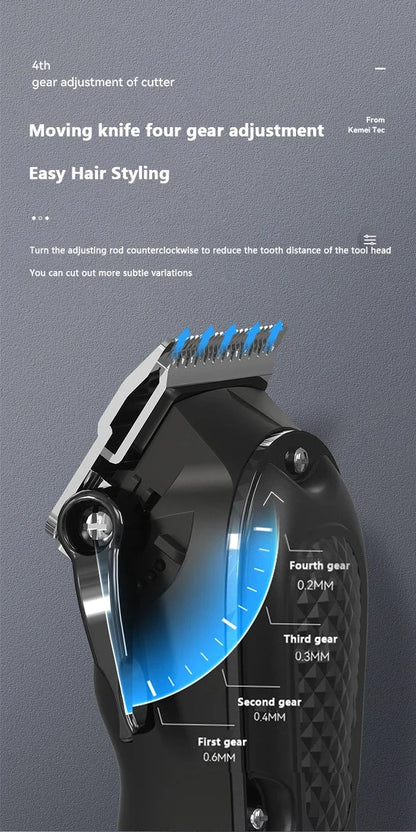 Kemei Hair Clipper Km-1071 Km-2299 Km-2024 UBS Rechargeable Cordless Beard Trimmer Powerful Electric Hair Clippers for Men