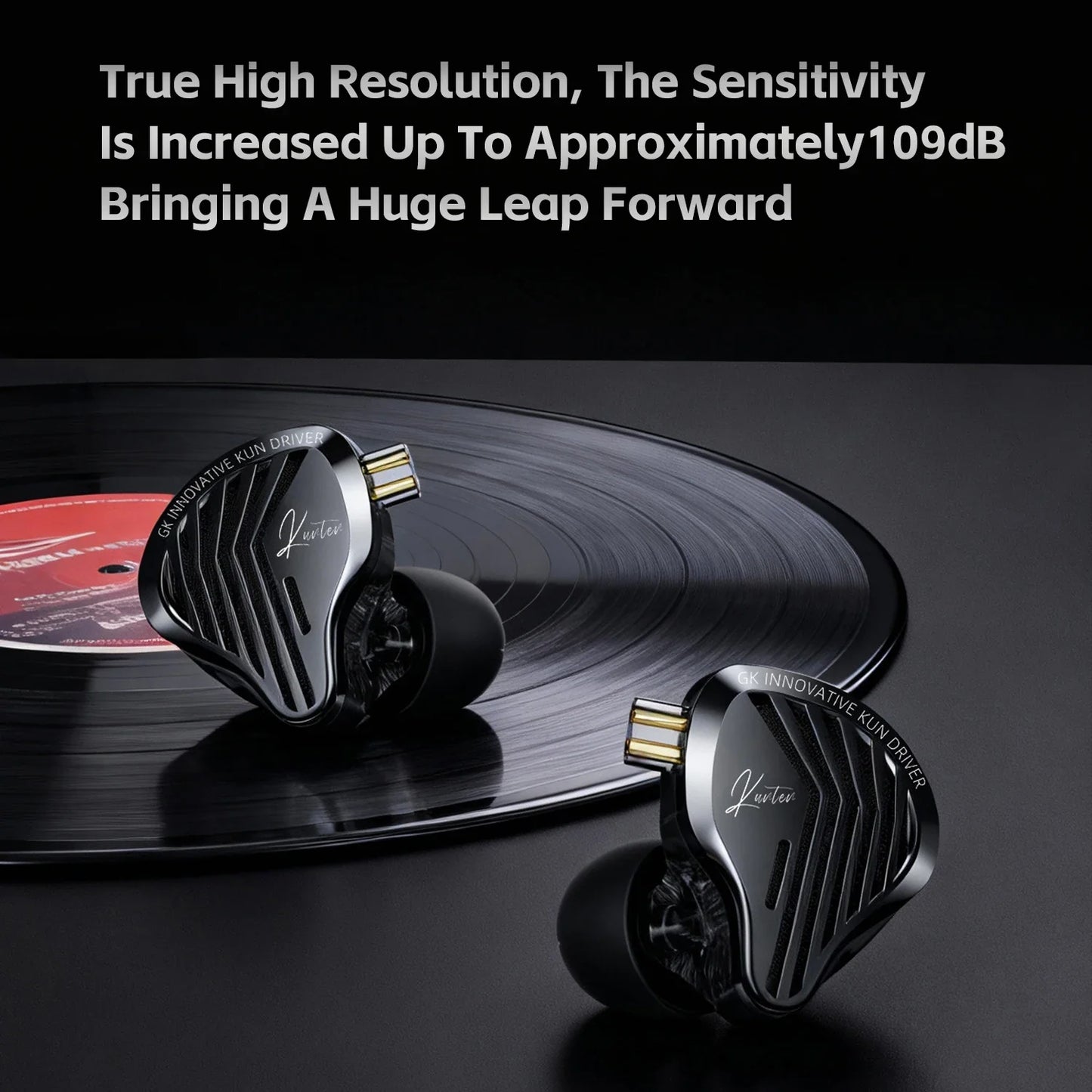 GK KUNTEN Dynamic Drive Heavy Bass Earbuds HIFI Sports Metal Headphones Detachable 2PIN Compatible with KZ Zenith EDX PRO