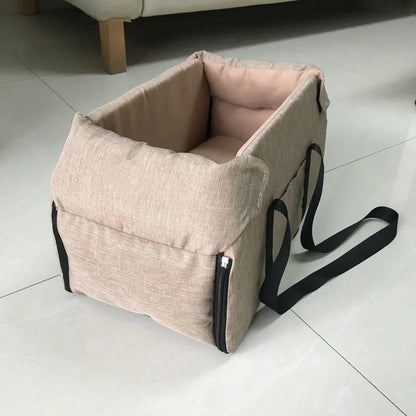 Pet Products Portable Console Booster Dog Car Seat & Carrier for Small Dogs & Cats,Car Seat for Center Car Armrest Safety Tether