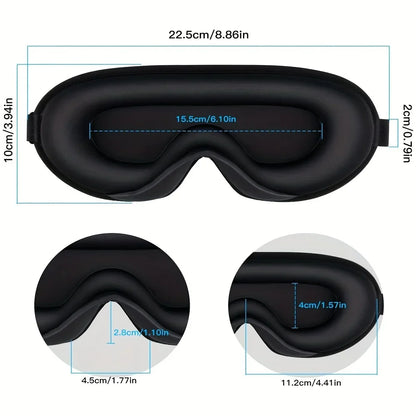 3D Sleep Mask With Noise Ear plug, Unisex Blackout, Protects Eyelashes, Adjustable Strap, Travel Plane Work Eye Mask