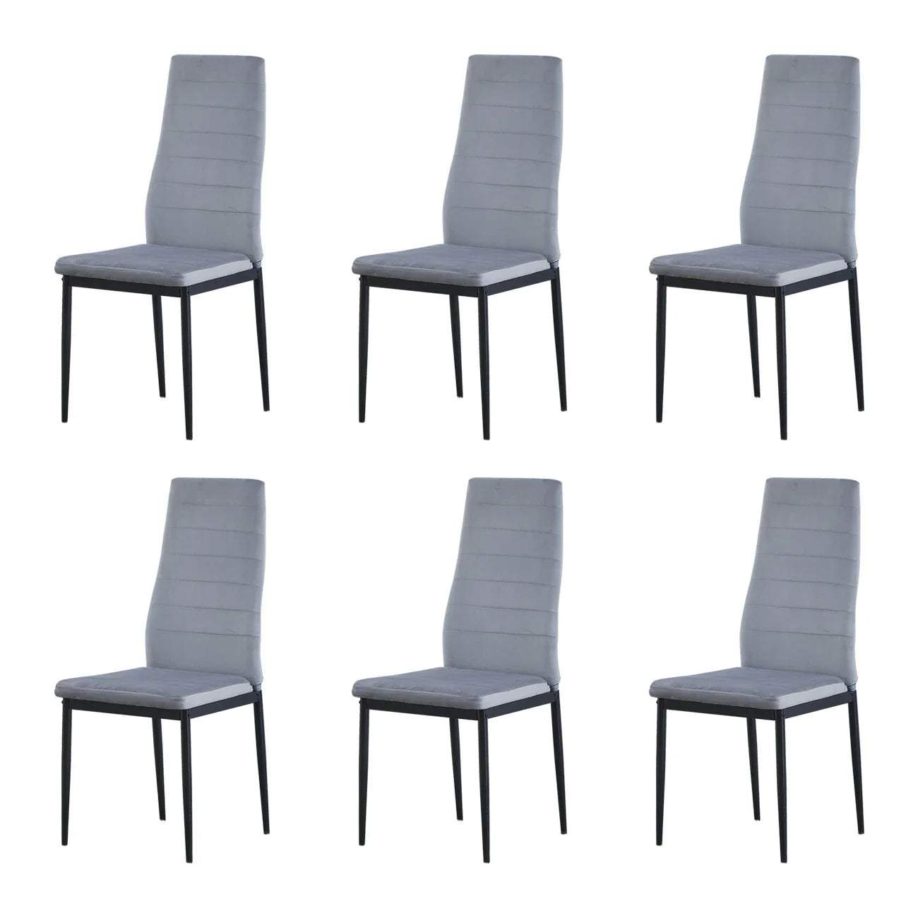 BonChoice Set of 2/4/6 Dining Chairs PU Leather/Velvet High Back With Metal Legs For Dining Room Kitchen Restaurant Office