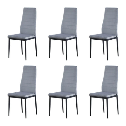 BonChoice Set of 2/4/6 Dining Chairs PU Leather/Velvet High Back With Metal Legs For Dining Room Kitchen Restaurant Office