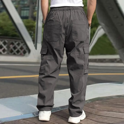 New Style Amazon Men's Cargo Pants Loose Straight Leg Casual Sports Trousers Working Men's Pocket Pants European And American
