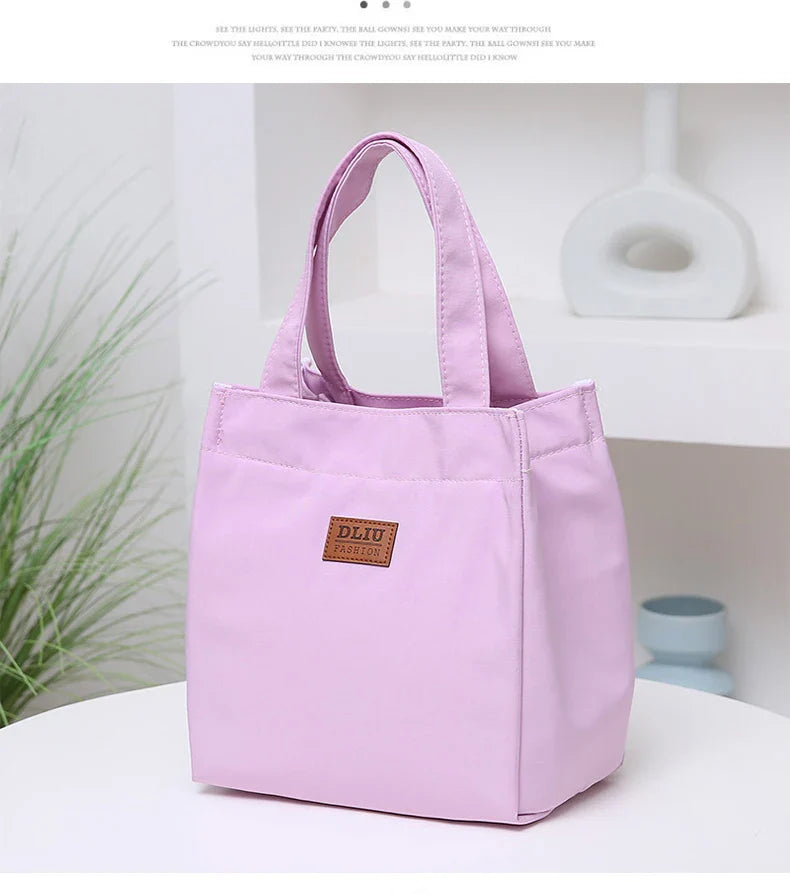 Large Capacity Lunch Bag with Aluminum Foil Insulation for Work, Simple and Practical Top Handle Bag