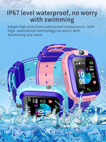NEW Q12 Waterproof Children's Smart Watch Sim Card LBS Location Tracker Voice Chat Flashlight Children's Smart Phone Watch reloj