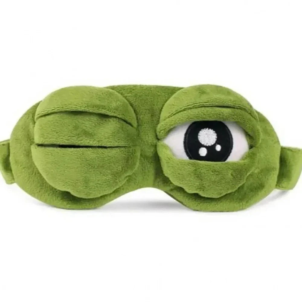 3D Sad Frog Sleep Eye Mask Travel Sleeping Eyeshade Cover Shade Eye Patch For Women Men Soft Portable Blindfold Naptime Eyepatch