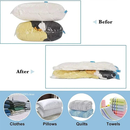 1-10pcs Thickened Vacuum Compression Bag,Transparent Quilt Vacuum Bags, Storage Bags, Household Clothing Storage and Sorting Bag