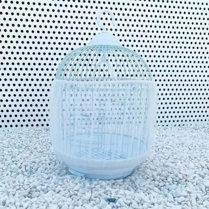 Universal Elastic Bird Cage Cover Transparent Mesh Net Anti Splash Seed Feather Catcher Stretchy Skirt Guard for Parrot Cages