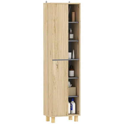 Bathroom Storage Cabinet, Bathroom Storage Unit, Freestanding Bathroom Cabinet with 6 Open Compartments and 6 Shelves