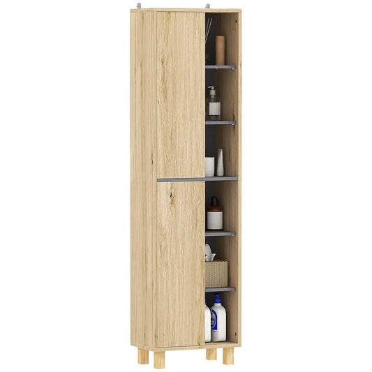 Bathroom Storage Cabinet, Bathroom Storage Unit, Freestanding Bathroom Cabinet with 6 Open Compartments and 6 Shelves