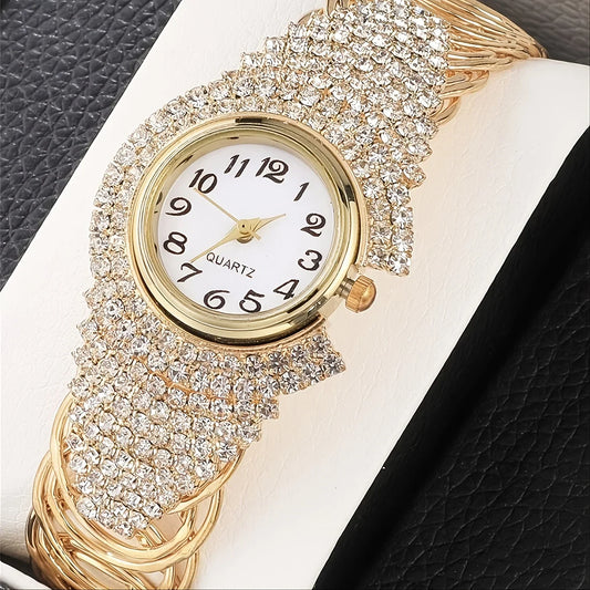 Elegant Full Rhinestone Women Watches Fashion Bracelet Bangle Ladies Quartz Wristwatch Reloj Mujer