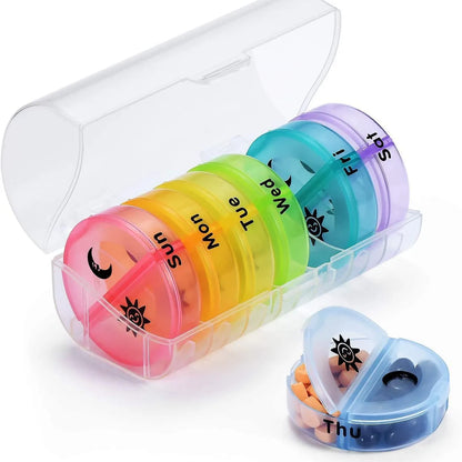1PC Weekly Pill Case Pillbox 7 Days Medicine Tablet Box Portable Travel Drugs Storage Organizer Secret Compartments Pill Box