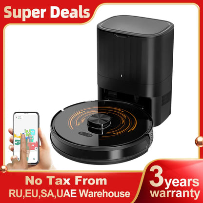 ABIR K30 Robot Vacuum Cleaner, Auto-Empty Station, Laser Lidar, 6500PA Suction,Multi-Floor Maping, Smart Home Wet Dry Appliance