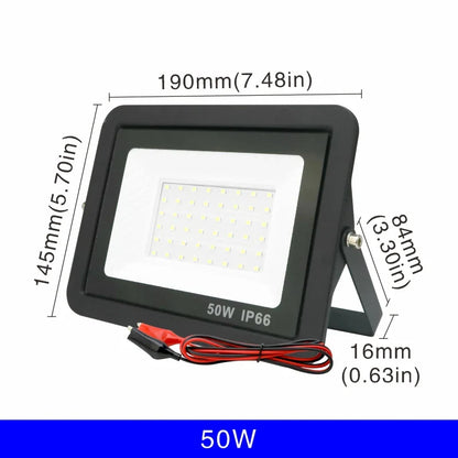 DC12V Led Flood Light 20W 30W 50W 100W Outdoor Floodlight Spotlight IP66 Waterproof Light Reflector Portable 12 Volt Led Lights