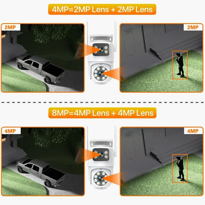 ANSVICAM Tuya Outdoor Wireless Security IP Camera 4K 8MP HD Dual Lens Wifi PTZ Camera Auto Tracking Street Surveillance Camera