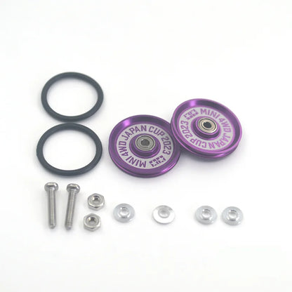 2pcs 15418 13-12mm Aluminum Alloy Guide Rollers 15461/15426 2023Jcup 95160 19mm Roller With Rubber Ring Tamiya Mini 4WD Homemade