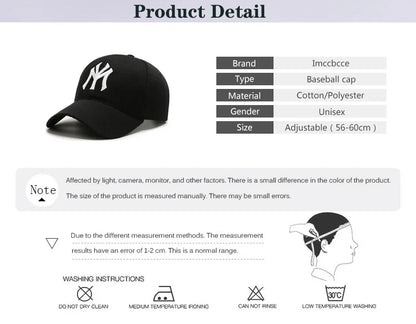 1PC Unisex Casual Baseball Caps Letter Embroidery Hip-hop Hats Spring Autumn Outdoor Adjustable Trucker Caps Sunscreen Hat