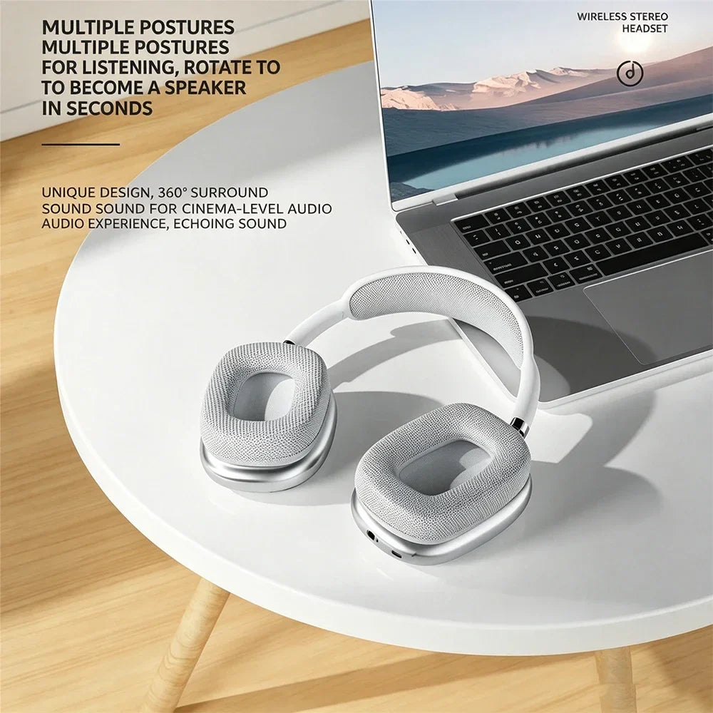 KEBIDUMEI Bluetooth 5.3 Headphones with Color Screen ANC HIFI Stereo Wireless Headsets FM Radio 3.5mm AUX Over Ear Earphones