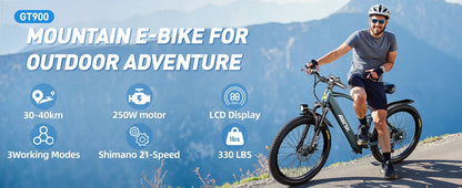 Aairsk GT900  Adult Electric Bicycle 36V13Ah Battery Electric Bike 26 Inch Tire E-Mountain Bike 250W Motor E-bike