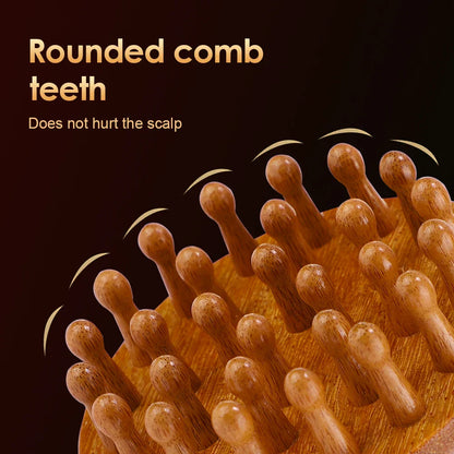 Multi-Functional Wood Therapy Massage Comb Scalp Head Massager Natural Sandalwood Circular Tooth Guasha Scraping Body Massager