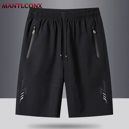 Summer Men's Shorts Cool Sportswear Running Sport Shorts Casual Bottoms Gym Fitness Training Jogging Short Pants Men Black Gray