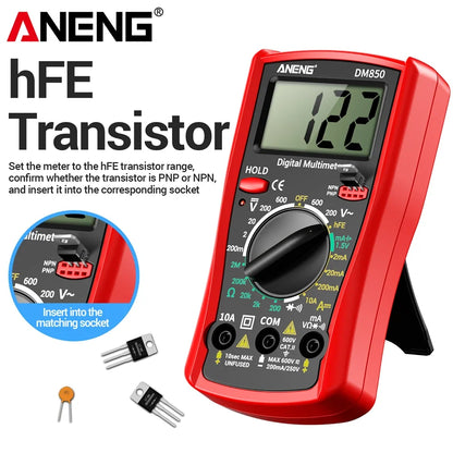 Smart Digital Multimeter Automatic 1999 Count AC/DC Current Voltage Handheld ANENG DM850 Buzzer Resistance Diode Electrician Tes