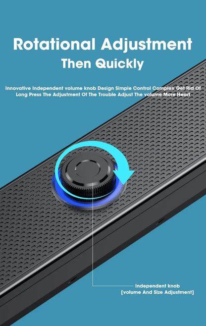 PC Soundbar Wired and  Bluetooth Speaker USB Powered Soundbar for TV Pc Laptop Gaming Home Theater Surround Audio System