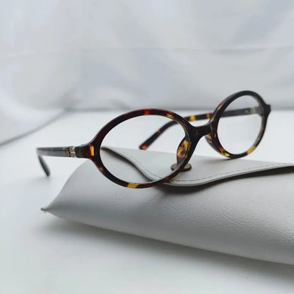 Vintage Oval Sunglasses NEW Women Luxury Brand Designer Small Oval Anti Blue Light Glasses Retro Fashion Men Leopard Eyegalsses
