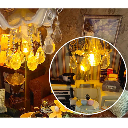 Wooden Doll House 3D Puzzle Assembly Building Model Kit Production Small Room Toys Home Bedroom Decoration With Furniture Light