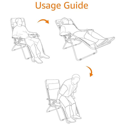 Zero Gravity Chair Reclining Sun Lounger Outdoor Garden Folding Adjustable