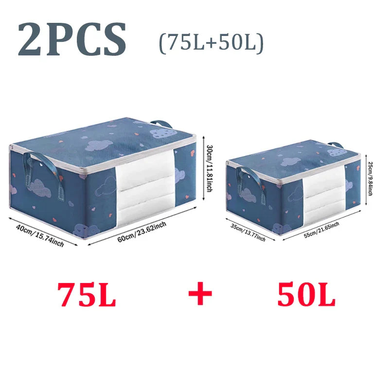 Big Capacity Storage Bag 4/2/1PCS Quilt Clothes Moisture Dust Proof Proof Organizer Duvet Blanket Sorting Bags Luggage Bag