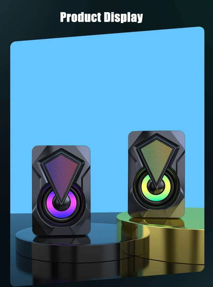 New X2 computer speaker, illuminated desktop laptop, multimedia mini wired RGB speaker