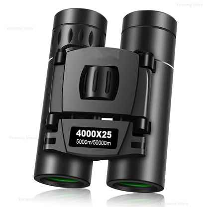 9000x25 HD Zoom Portable Powerful Binoculars Long Range BAK4 Telescope Jumelles Folding Optics for Outdoor Hunting Camping