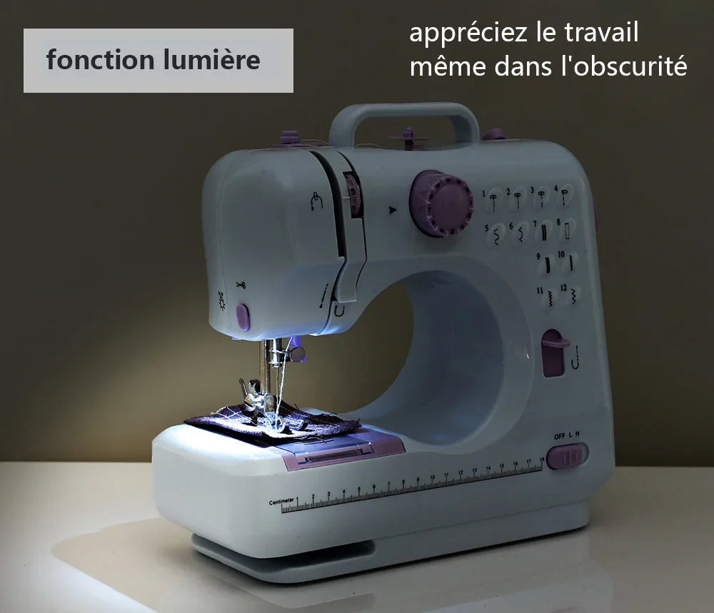 Inne Portable Sewing Machine Mini Electric Household Crafting Mending Overlock 12 Stitches with Presser Foot Pedal Beginners