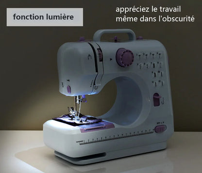 Inne Portable Sewing Machine Mini Electric Household Crafting Mending Overlock 12 Stitches with Presser Foot Pedal Beginners
