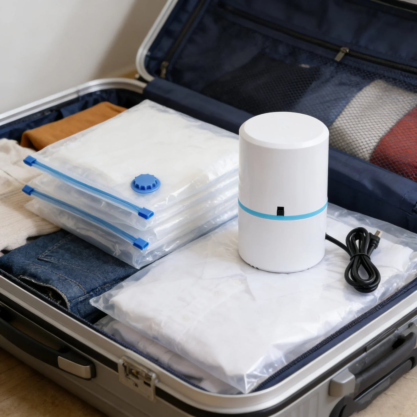 Vacuum storage bag space saving bag for clothes, mattresses, blankets, duvets, pillows, quilts, travel, moving