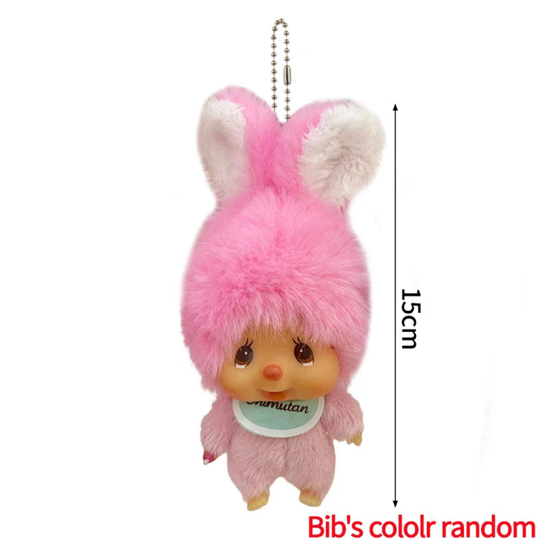 Monchhichi Plush Keychain Kawaii Monchichi Pendant Backpack Charms Cartoon Monchich Keyring Party Favor Gifts 키티 몬치치 モンチッチ