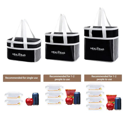 Large Capacity Tote Bento Insulated Lunch Bag Picnic Food Box Storage Ice Cooler Thermal Bag Portable Handheld Insulation Bags