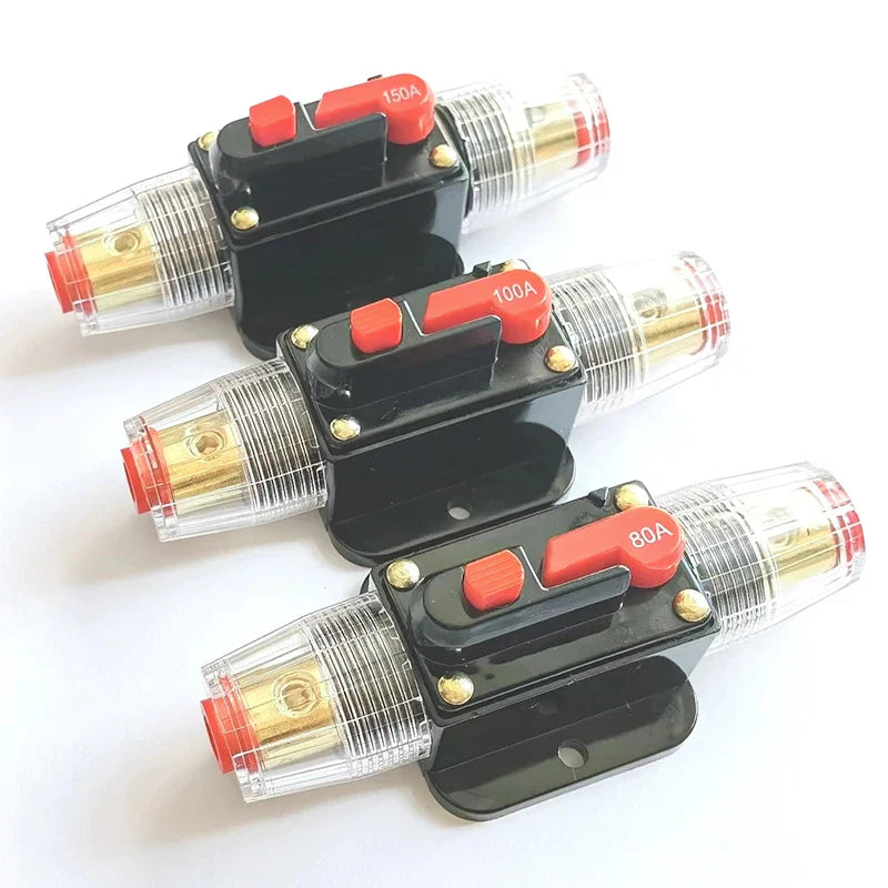 Circuit Breaker 12V 24V 20A 30A 40A 50A 60A 80A 100A Auto Car Bike Stereo Audio Solar Energy Circuit Breaker Reset Fuse Inverter