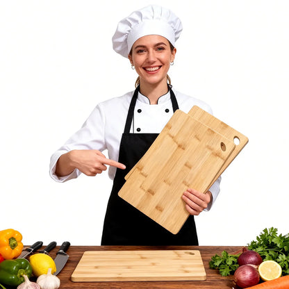 Kitchen Bamboo Cutting Board Set Cutting Board Thickened Solid Wood Cutting Board Double-sided  Cutting Boards  Multi-size Kitchen Wooden Cutting Boards, Convenient Kitchen Essentials,  for Chopping and Serving