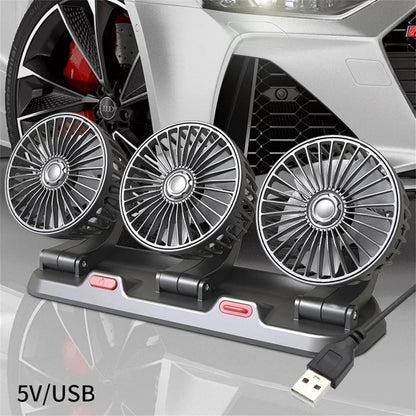 Car Fan 5V 12V 24V Car Cooling Fan 360° Adjustable Dual Head Air Fan USB 2Speeds Automotive Electric Fan For Dashboard RV Truck