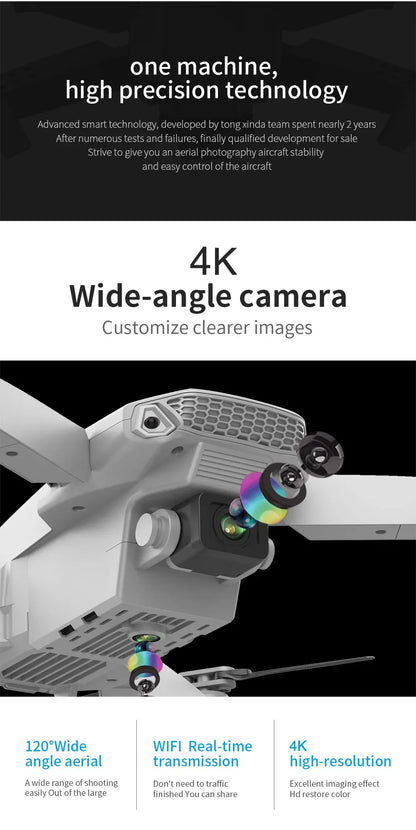 2025 E88 Professional HD 4K RC Drone Wide Angle Camera Foldable Helicopter Quadcopter Aircraft Kid Gift Toys By KBDFA
