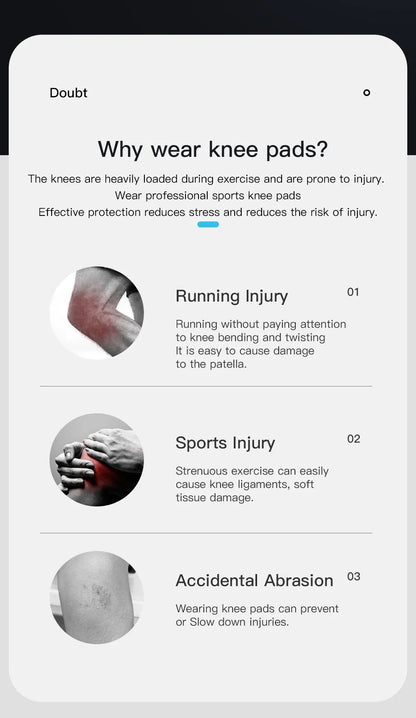 Compression Knee Support Sleeve - Elastic Breathable Brace for Sports Basketball Running Gym