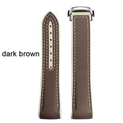 Curved End Strap 20mm for Omega X Swatch Joint MoonSwatch Sport Silicone Rubber Folding Buckle Watch Band for Seamaster 300