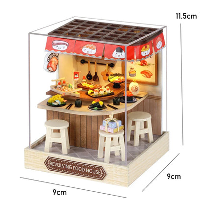 NEW DIY Wooden Book Nook Figurines Miniatures Doll House Kit 3D Puzzle Bookend for Friends Birthday Gifts Home Decor Crafts