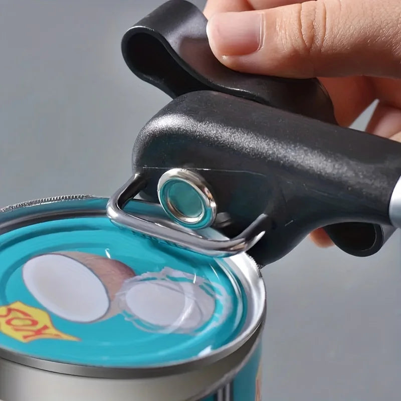 Plastic Hand-actuated Can Opener Safety Kitchen Tools Easy Grip Side Cut Manual Opener for Cans' Lid Kitchen Gadgets