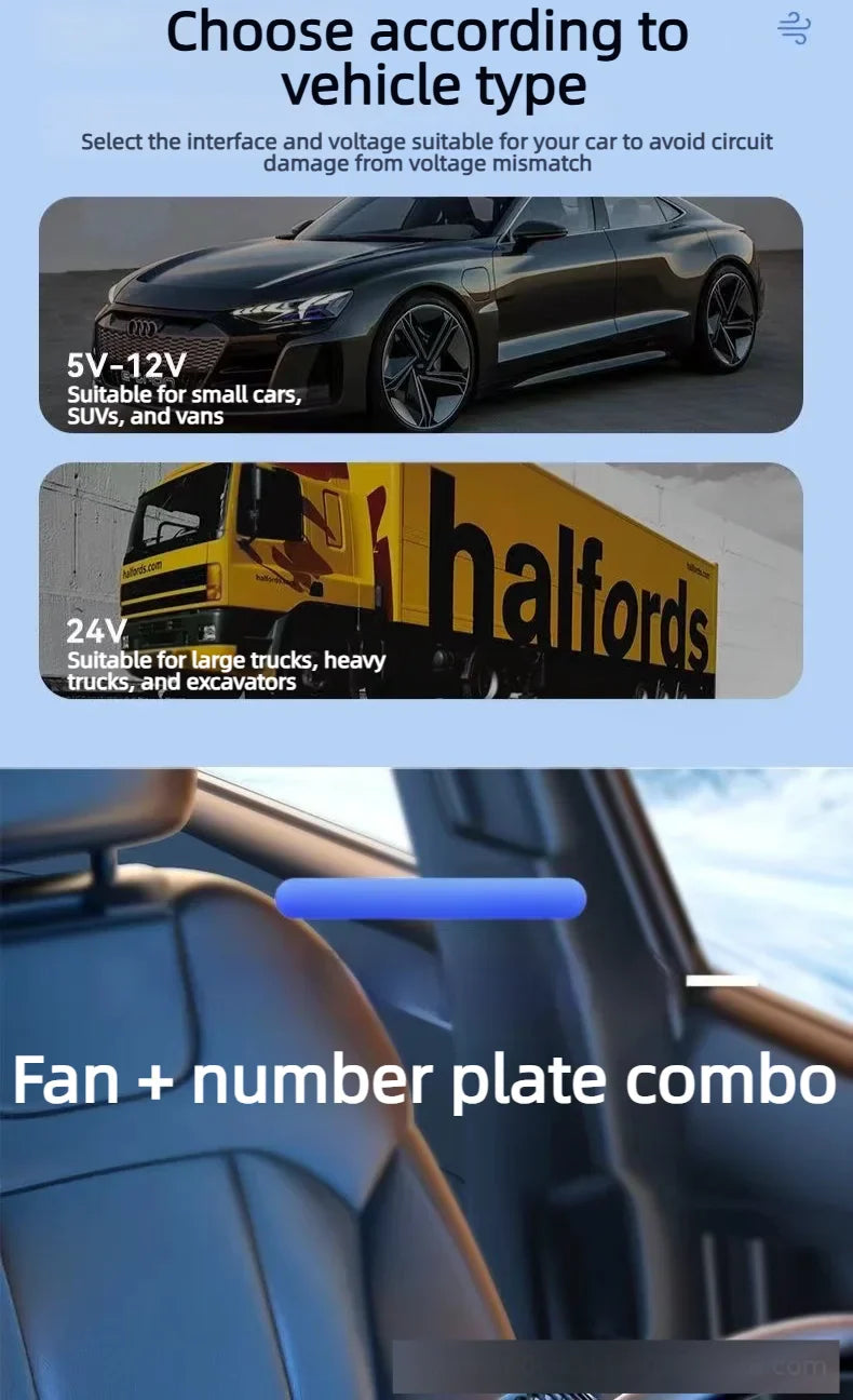 5V/12V/24V Car Fan Cooling Dual/Three Head USB Cooler Adjustable Auto Cooler Air Fan Car Accessories Wind Regulation