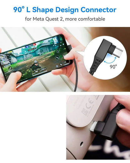 Virtual Reality VR Glasses Cable USB A To Type C 5M for Meta Oculus Quest 2 Quest2 Link Game Accessories Headset Helmet Gaming